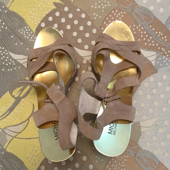 Michael Kors Suede Strapped Wedges 7.5-8 in Size - Picture 14 of 16